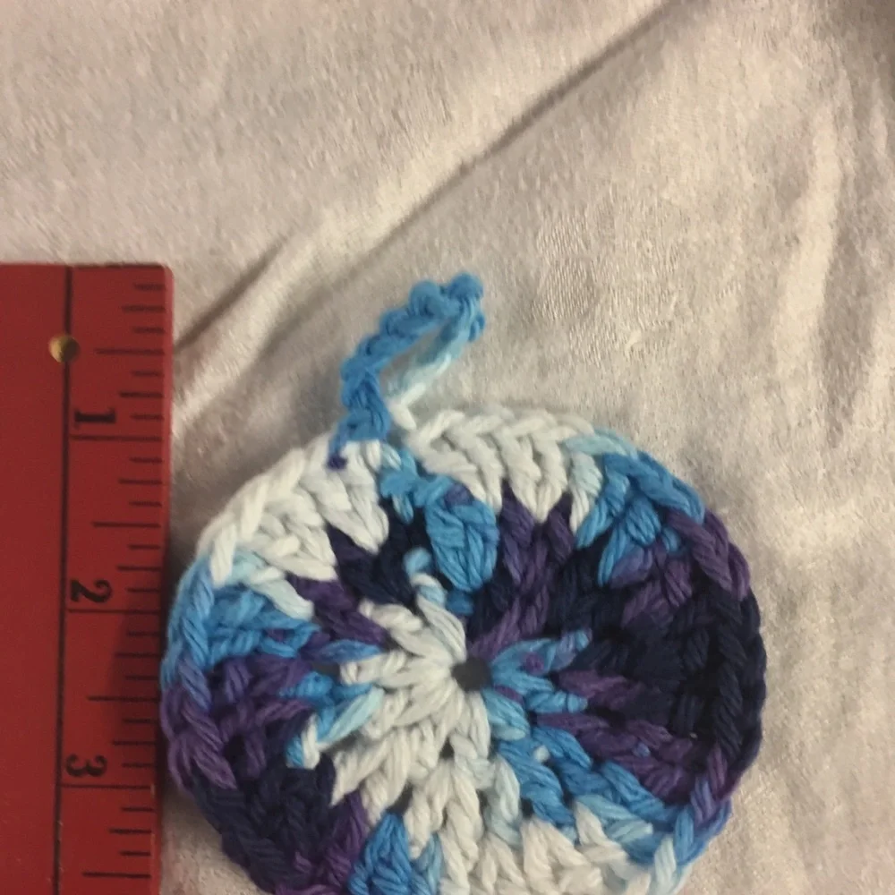 Handcrafted Crochet Spa Beauty Bath Gift Set-Eyes, Lips, Makeup Blues/Purples